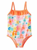 One Piece Swimming Bathing Suit Girl Infant 3-6 Month Floral Tropical Ru... - $5.95