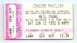 Neil Jeune Booker T Mgs Concert Ticket Stub Juin 12 1993 Concord California - $39.58