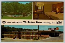 Sioux City Iowa The Palmer House Motel Restaurant Service Station Postcard D30 - £3.82 GBP