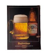 Budweiser Vintage 1984 Print Ad 8” x 10.75&quot; LA Olympics 80s Beer Anheuse... - £8.68 GBP
