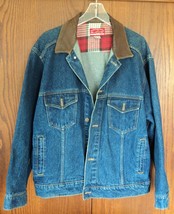 Men&#39;s Marlboro Country Store Denim Blue Jean Jacket Leather Collar - Siz... - £49.15 GBP