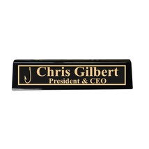 Desk Wedge Name Plate - PERSONALIZED - Fish Hook - 11 Inches (Genuine Wa... - $43.11