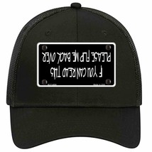 Flip Me Over Metal Novelty Black Mesh License Plate Hat - £22.86 GBP