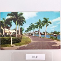 Vintage Florida Postcard Delray Beach Marine Way 1956 Bridge Palm Trees - $282.73 MXN