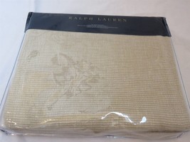 Ralph Lauren Charleston Cortona queen Bed blanket Cape Tan $400 linen co... - $178.51