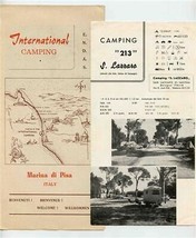 2 Italian International Camping Brochures Marina de Pisa &amp; S Lazzaro 1960&#39;s - $27.72