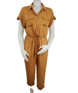 Mustard Seed Jumpsuit Womens M Cropped Romper Striped Drawstring Short S... - $22.06