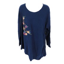New Directions Asymmetrical Floral Applique Sweater 2X New $58 - $19.80