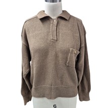 Vtg 90s Outback Red Ramie/Cotton Henley Sweater Ribbed Oversized  Brown ... - $37.62