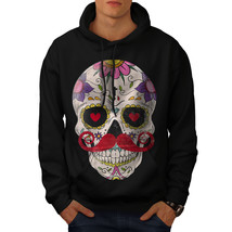 Wellcoda Moustache Skull Face Mens Hoodie, Mustache Casual Hooded Sweatshirt - £25.92 GBP+