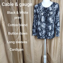 Cable &amp; Gauge black /white cardigan size M - £9.41 GBP