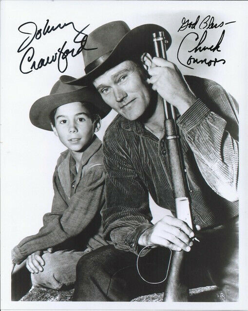 CHUCK CONNORS &amp;  JOHNNY CRAWFORD SIGNED PHOTO 8X10 RP AUTOGRAPHED THE RI... - $19.99