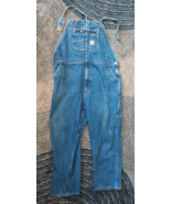 Men&#39;s 44x32 Carhartt Bibs Loose Fit Blue Denim Overalls -OR4672-M Workwe... - $49.45