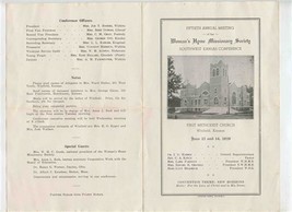 Woman&#39;s Home Missionary Society Meeting Program Winfield Kansas 1939 - £13.91 GBP