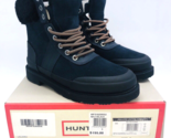 HUNTER Commando Insulated Leather Boots- Navy / Black- US 5M - £43.83 GBP