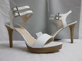 Vince Camuto Size 9.5 M Renalla White Leather Open Toe Heels New Womens ... - $98.01