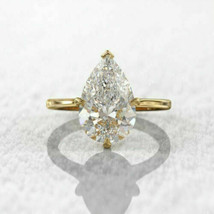 3CT  Lab Created Diamond Solitaire Engagement Wedding Ring 14K Yellow Gold Over - £104.25 GBP