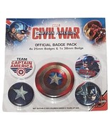 Marvel Captain America Civil War Badge Pack Collectible Pinback Buttons ... - £10.11 GBP