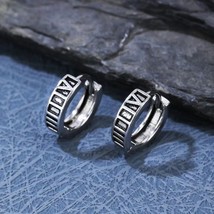 Men&#39;s Unisex Round Small Huggie Hoop Earrings Surgical Steel Gothic Punk... - £7.11 GBP