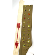 Vintage Scout Badges Sash with 22 Merit &amp; Order Of The Arrow Sash 1930&#39;s... - €150,21 EUR