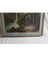 Vintage Original Artwork Unsigned Mountain Scene Waterfall Bob Ross Styl... - £31.45 GBP