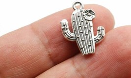40 Cactus Charms Antiqued Silver Western Pendants Supplies Jewelry Findi... - $17.81