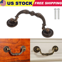 Vintage Drop Bail Dresser Pull Handle Drawer Pulls Rustic Antique Black ... - $12.99
