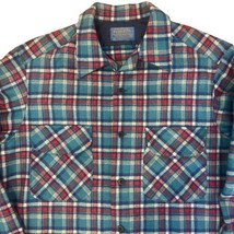 VTG Pendleton Board Shirt Mens Medium M Blue Red 60s USA Loop Collar Wool - £29.59 GBP