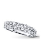  Sterling Silver AAAA Cubic Zirconia Half Eternity Ring  - $15.99