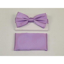 Men's Bow Tie and Hankie by J.Valintin Collection #92498 Solid Lilac Satin image 2