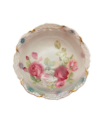 Unmarked Hand Painted Floral Roses Large Serving Bowl 10&quot;  - £18.67 GBP