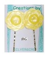 FUN Hand Created OOAK Bobby Pins Large Yellow Flowers - £4.38 GBP