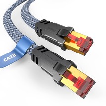 Cat 8 Ethernet Cable 50 Ft, Flat High Speed 50 Ft Ethernet Cable, 40Gbps, 2000Mh - £22.37 GBP