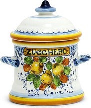Canister LIMONCINI Tuscan Italian Sugar Ceramic Food-Safe Hand-Painted Handmade - £156.33 GBP