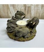 Elephant Herd Candle Holder Votive Glass Centerpiece African Wildlife Decor - $557.00 MXN