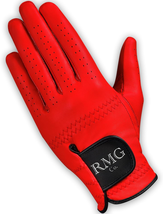 Premium Red Cabretta Leather Golf Glove for Men | Available in Left and Right Ha - £12.87 GBP