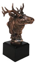 Rustic Wild Forest Woodland Wapiti Elk Deer Bust Trophy Figurine With Base Stand - $49.99