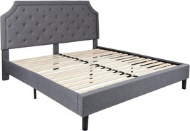 The Brighton King Size Tufted Upholstered Platform Bed By Flash Furnitur... - £340.03 GBP