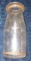 Oak Hill Dairy Moline, ILL. IL. Embossed Half Pint Milk Bottle - £28.24 GBP