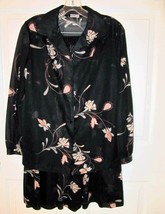 New L 14 Bay Harbour II Womens 2 Pc Black /Flowers Wash Sheer Dress Top &amp; Skirt - £13.59 GBP