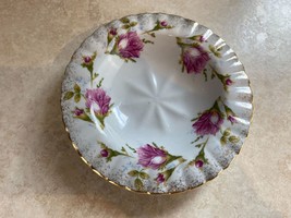 Chodziez Poland Rosebuds decorated 5.5&quot; Gold Trimmed Ashtray - $13.75