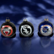 Chicago Sports Christmas Ornaments Bulls 1991 Champions Bears White Sox Vtg 90s - $15.00