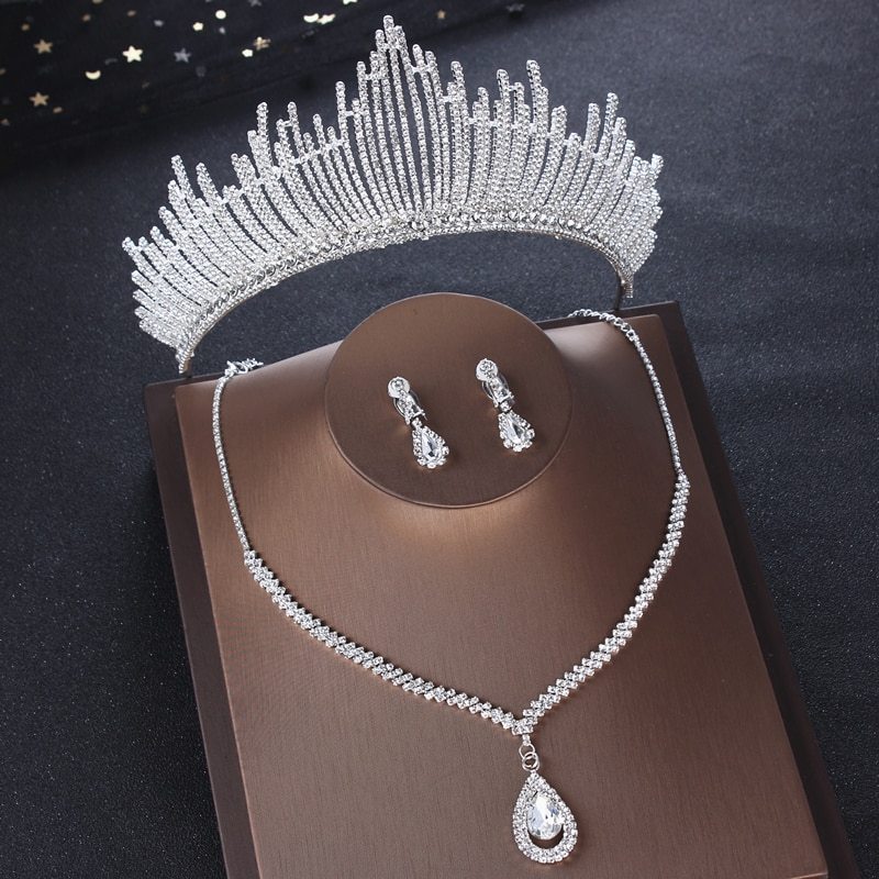 Primary image for KMVEXO Baroque Crystal Bridal Jewelry Sets Wedding Rhinestone Crown Tiaras Earri