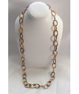 bebe Mixed Metal Metallics 30&quot; Chain Link Fashion Necklace - £10.11 GBP
