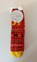 NEW Harry Potter Gryffindor Sherpa Lined Socks Non-Slip Bottom Adult One Size - £11.06 GBP