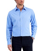 Club Room Dress Shirt Men&#39;s L 16-16.5 34/35 Yacht Blue Regular Fit Cotto... - $16.99