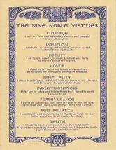 Nine Noble Virtues Parchment-Like Page for Book of Shadows, Altar! - $1.74 CAD