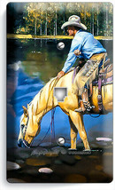 COUNTRY WESTERN COWBOY HORSE LAKE MOUNTAINS PHONE TELEPHONE COVER PLATE ... - $12.08