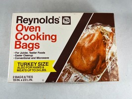 New Vintage Reynolds Oven Cooking Bags - Turkey Size 2 Bags and Ties - 1980s - £4.92 GBP