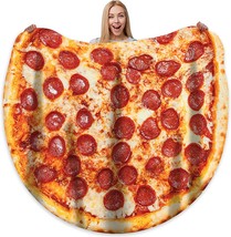 Red Pizza Blanket Adult Kdis Size Funny Realistic Food Personalized Throw - £29.99 GBP